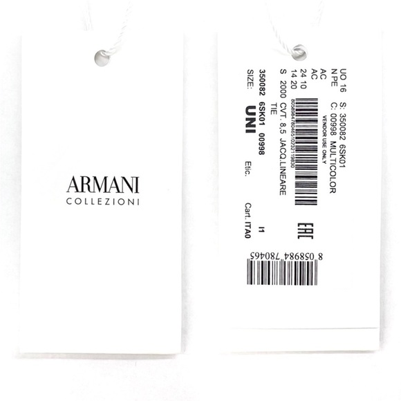 Armani Collezioni Pure Silk Jacquard Neck Tie Diagonal Stripe Navy Blue New NWT - Picture 7 of 9